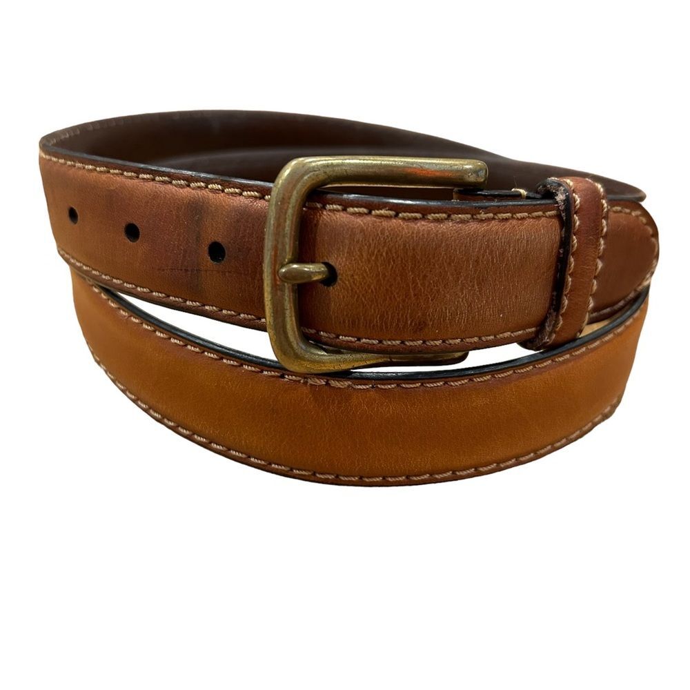 Fossil Leather Belt Gold Buckle 40